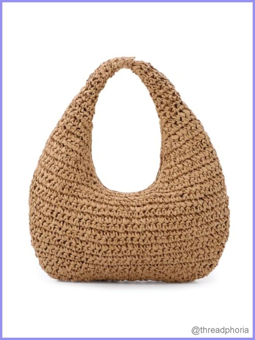 Handwoven Straw Hobo Shoulder Bag Summer Beach Tote